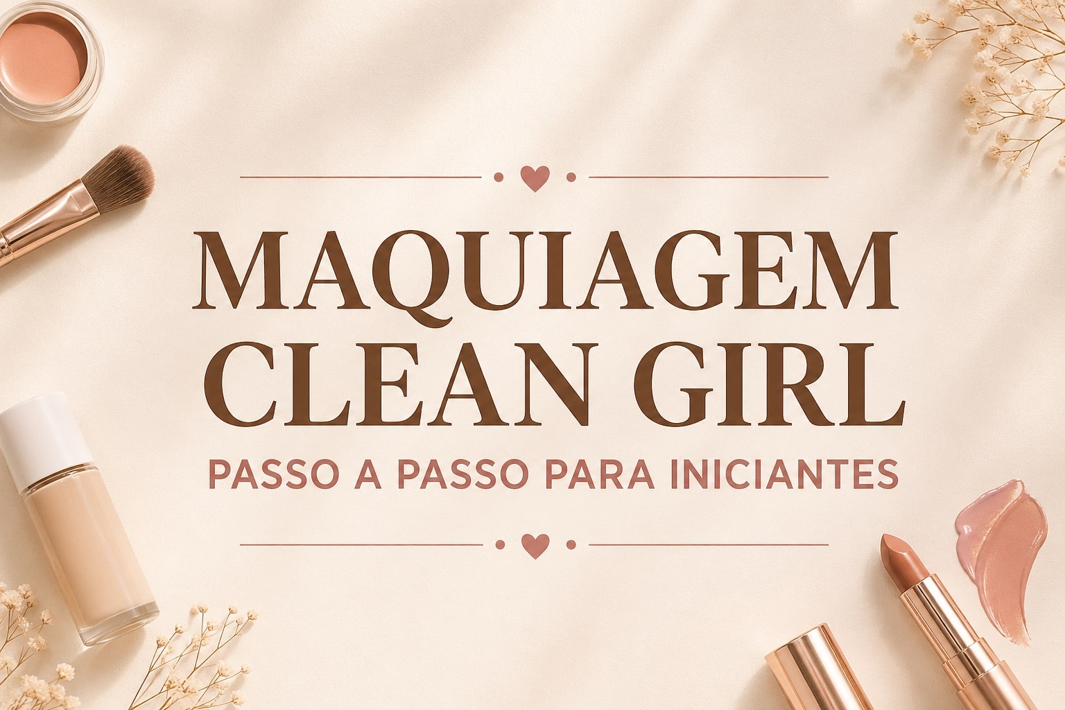 Maquiagem clean girl passo a passo para iniciantes com dicas práticas para um visual natural, leve e elegante no dia a dia.